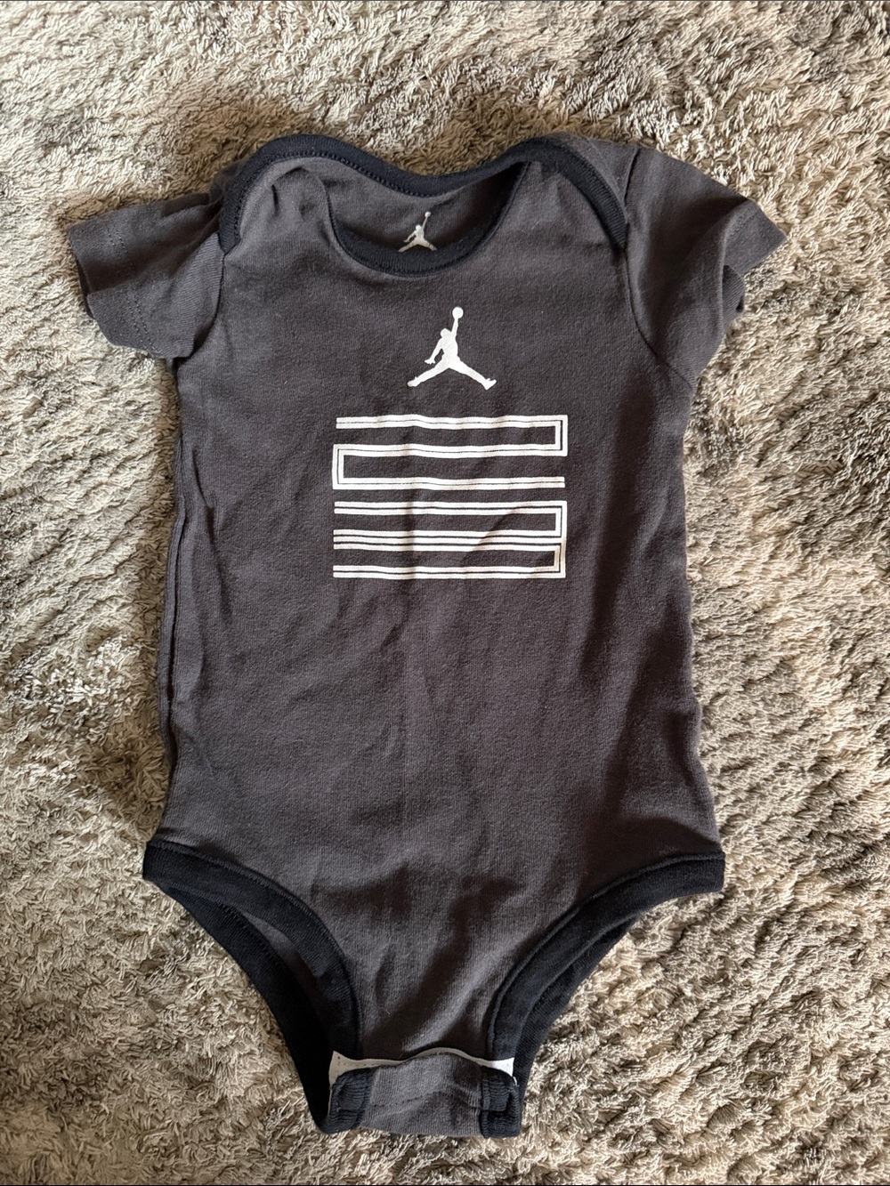 Jordan Grey Baby Graphic One-Piece Bodysuit